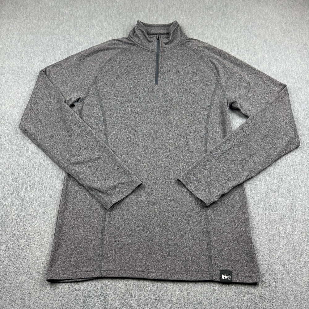 REI Co-Op Pullover Mens Small Gray Active Pursuits 1/4 Zip UPF 50+ Lightweight